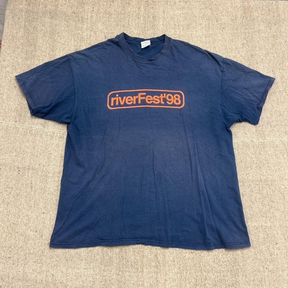 Vintage Riverfest Shirt Mens XXL Blue 1990s University Of Iowa